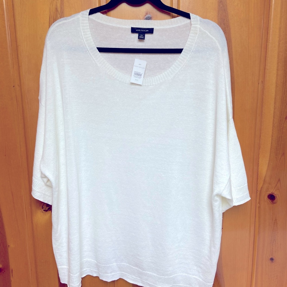 White Short Sleeve Sweater